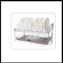 Trueliving_KITCHEN ORGANISER WITH DRIP TRAY (FOLDING) Wired Silver *22'' 13'' 21''