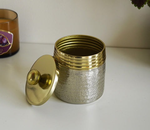Neysa Hammered Gold and Silver Cotton Jar