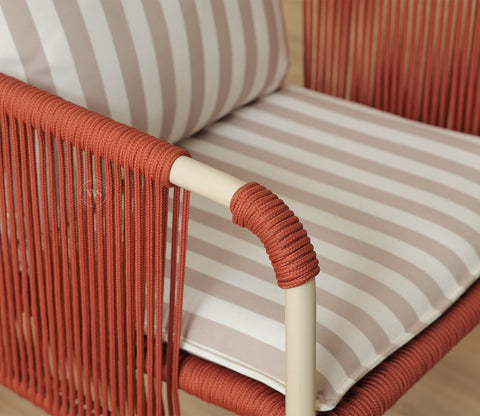 Corsica Rope Outdoor Garden Chairs (Brick Red)