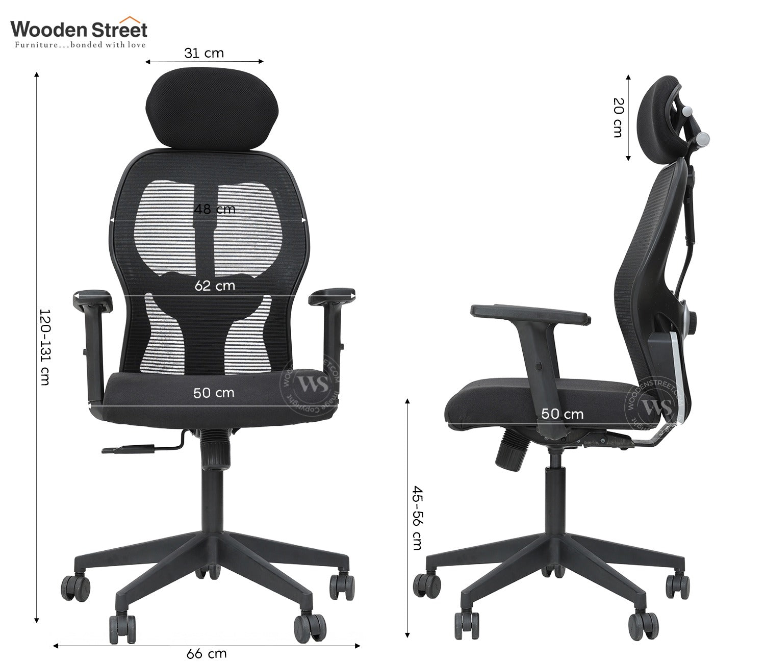 Caper High Back Mesh Office Chair (Black)