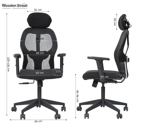 Caper High Back Mesh Office Chair (Black)