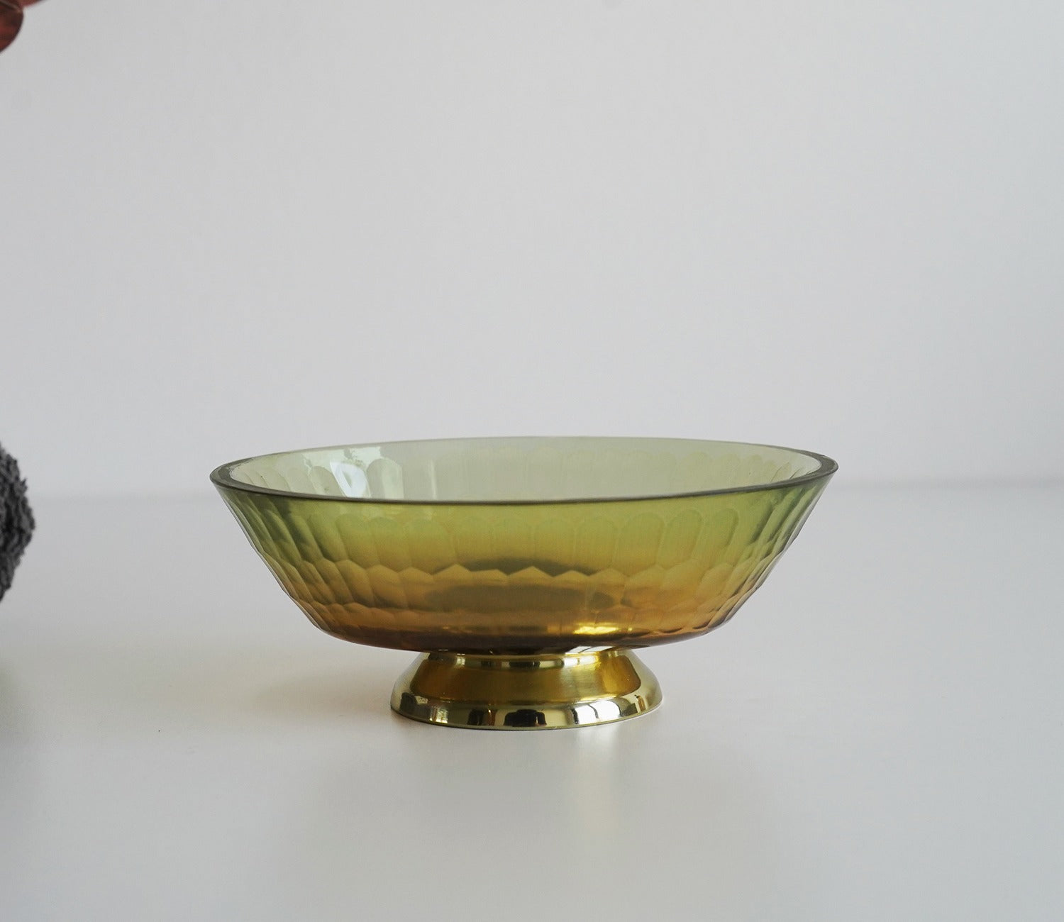 Sorrel Shady Green and Gold Glass Soap Dish