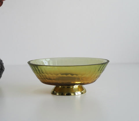 Sorrel Shady Green and Gold Glass Soap Dish