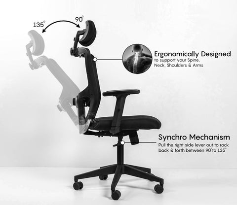 Carina High Back Mesh Office Chair (Black)