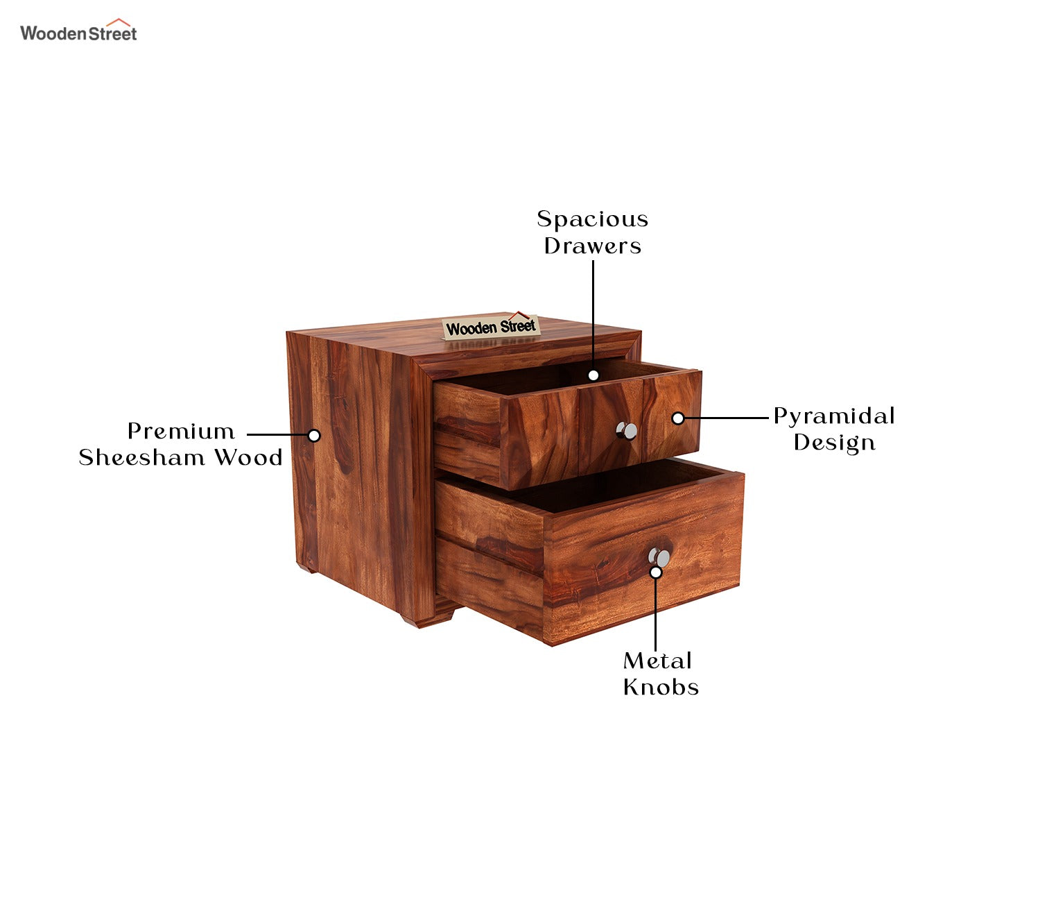 Morse Bedside Table (Honey Finish)