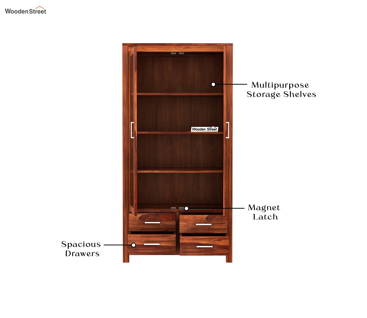 Portus Bookshelf (Honey Finish)