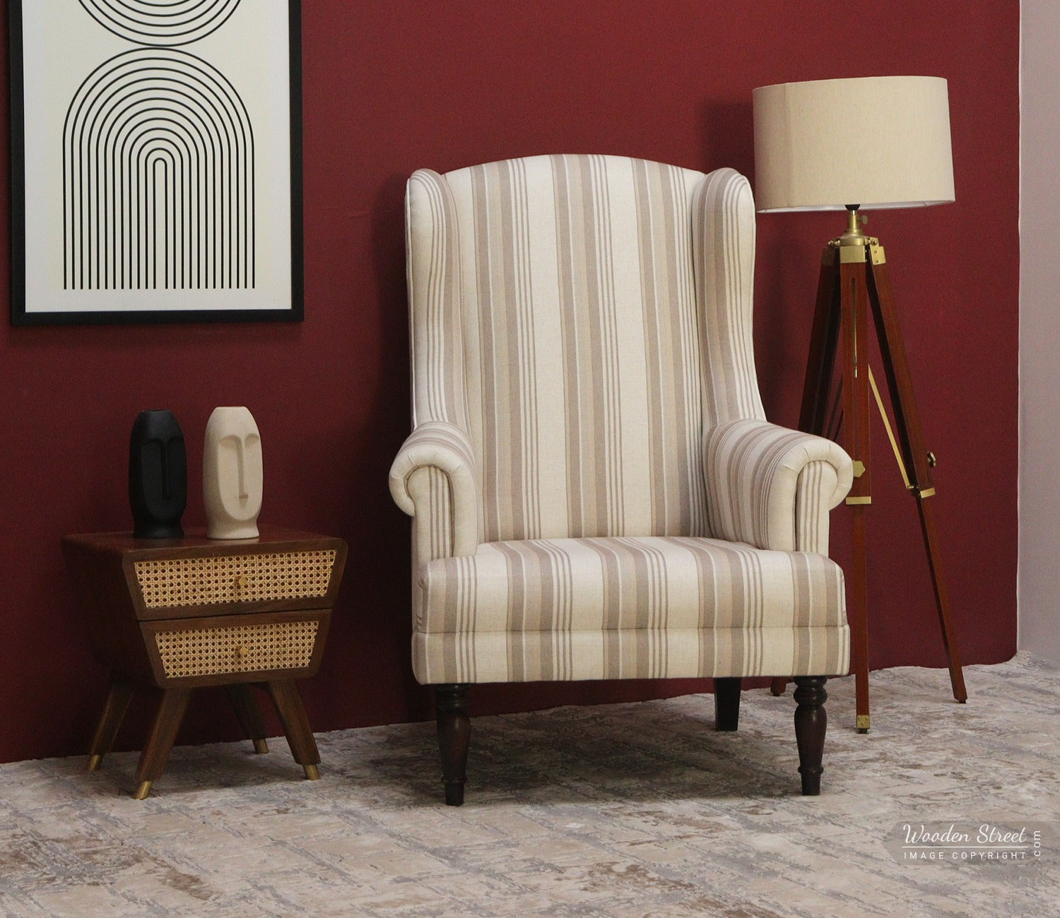 Danon Lounge Chair (Cream Stripe)
