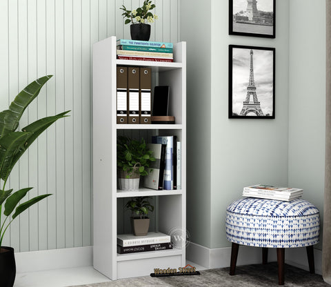 Fleming Engineered Wood Book Shelf With Open Storage (Frosty White Finish)