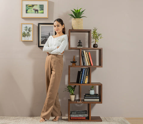 Cagney Sheesham Wood Ladder Book Shelf (Honey Finish)