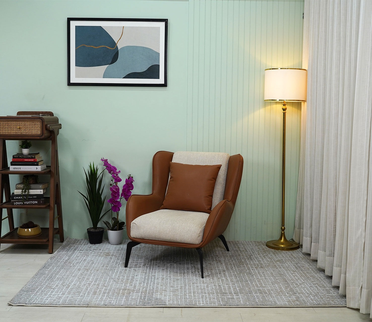 Calvo Grey Checkered Carpet (7.5 x 5 Feet)