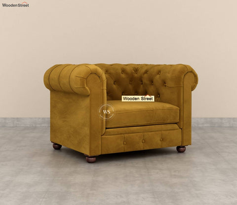 Henry 1 Seater Sofa (Velvet, Chestnut Brown)