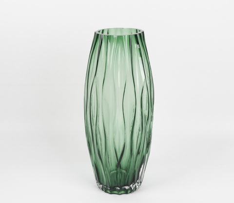 Greenwish Diamnond Textured Vase (Dark Green, L)