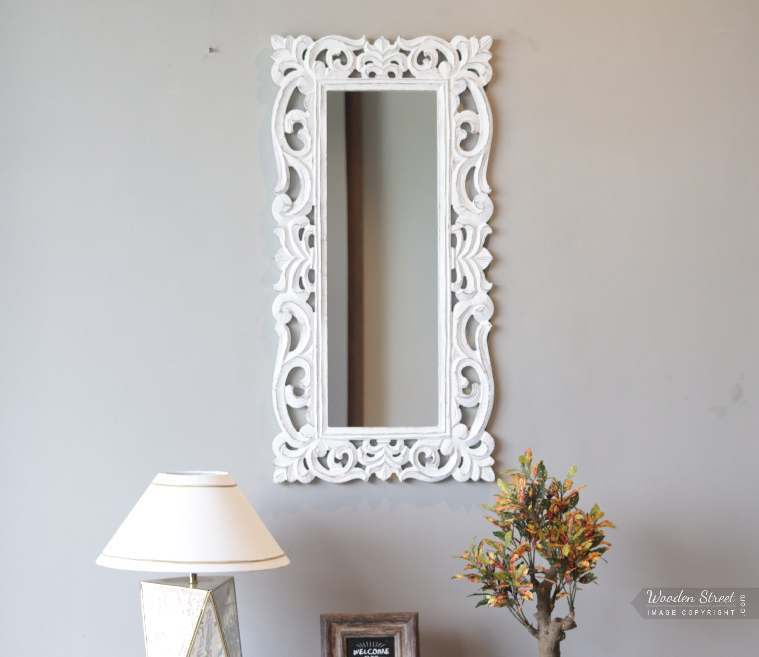 Folia Tall Carved Wall Mirror