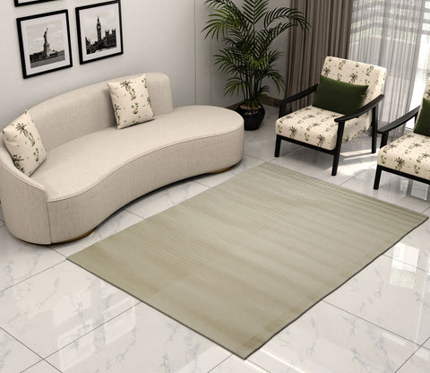 Cosmo Beige Plain Solid carpet (7.5 x 5 Feet)