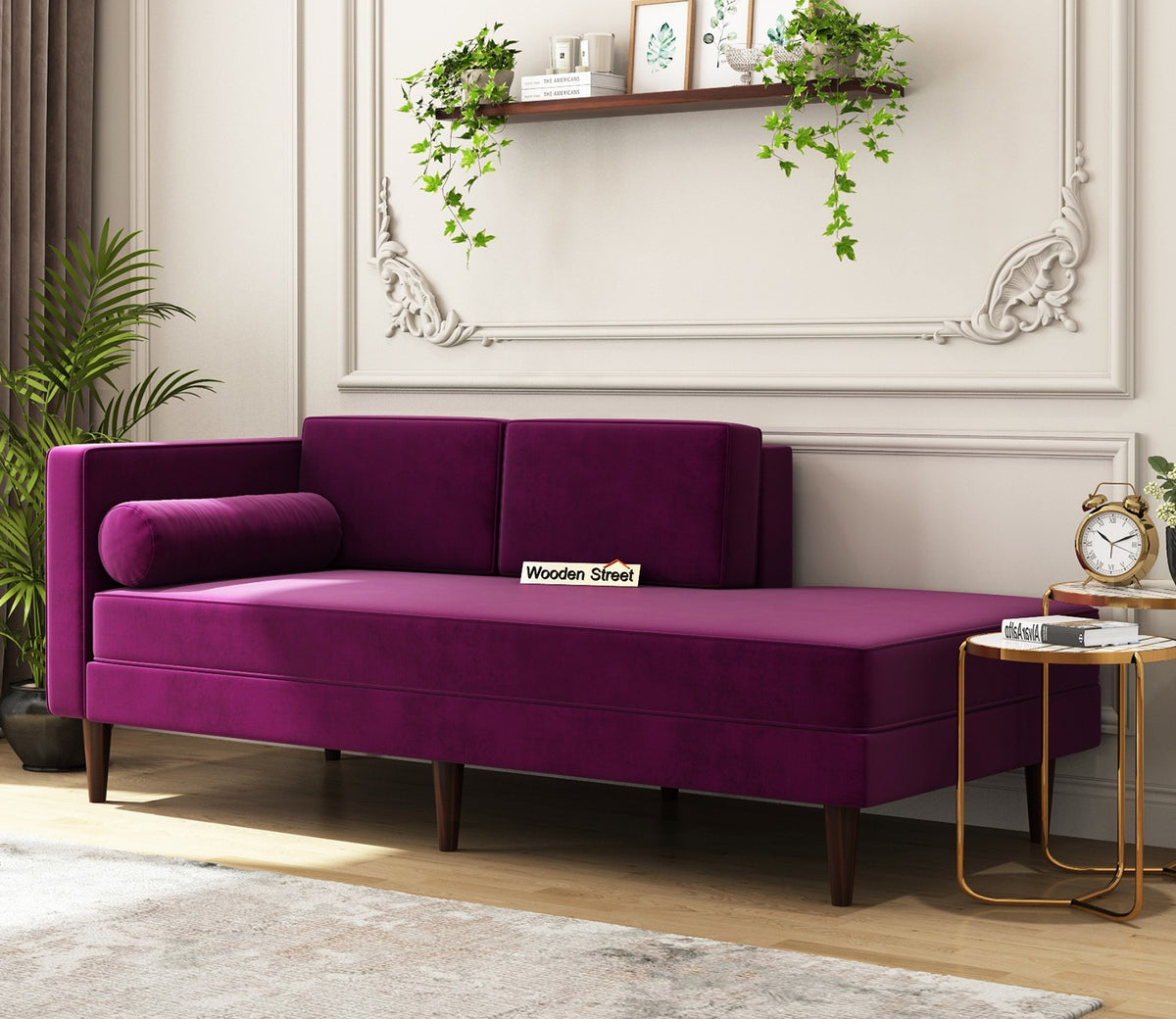 Michael Chaise Lounge (Velvet, Mulberry Pink)