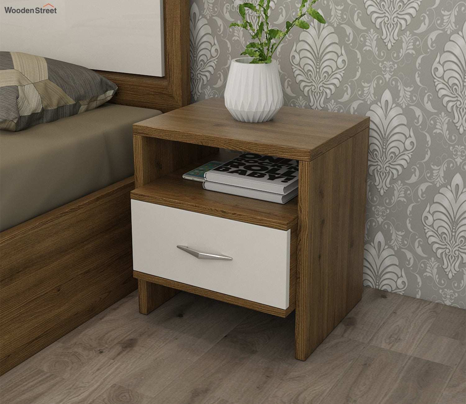 Classic Oak Engineered Wood Bedside Table