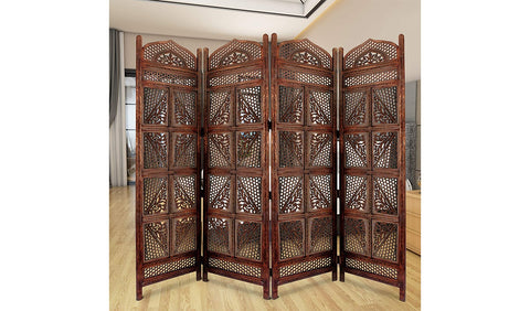 Ziya 4 Panel Carved Wooden Partition