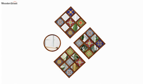 Bohemian Mirror Collage (Walnut Finish)