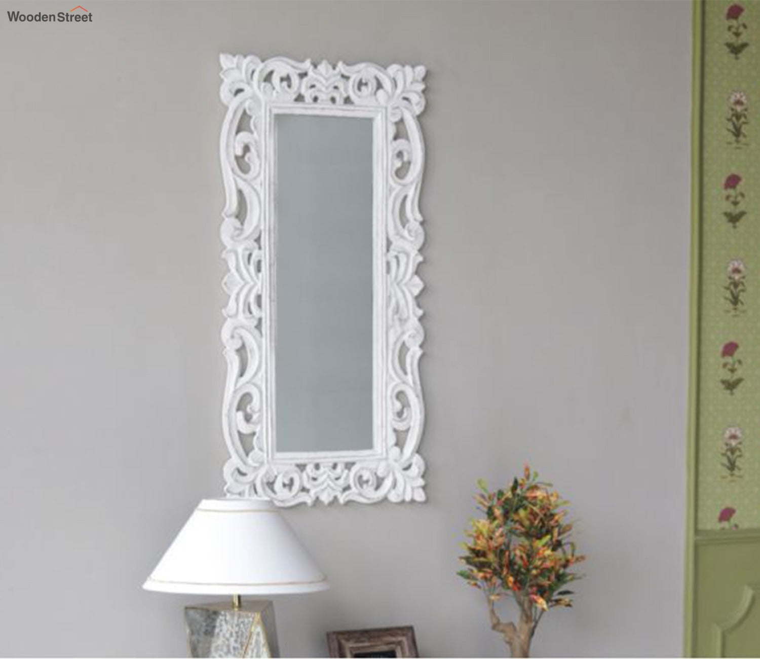 Folia Tall Carved Wall Mirror