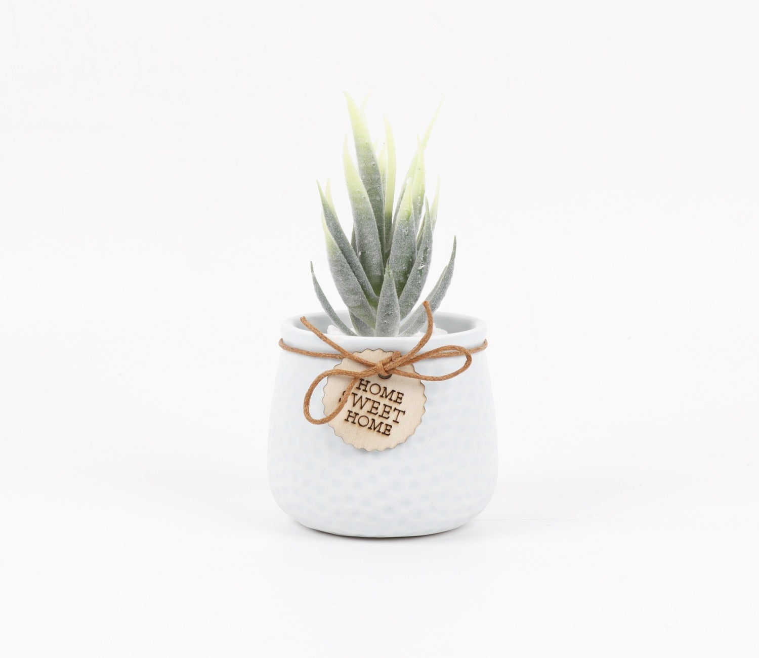 Bloomify Ceramic Pot With Artificial Flowers (Light Blue)