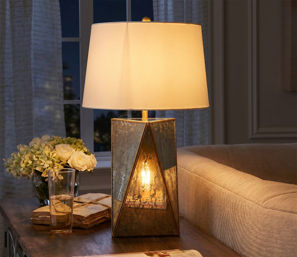 Jewel Antique Glass Table Lamp