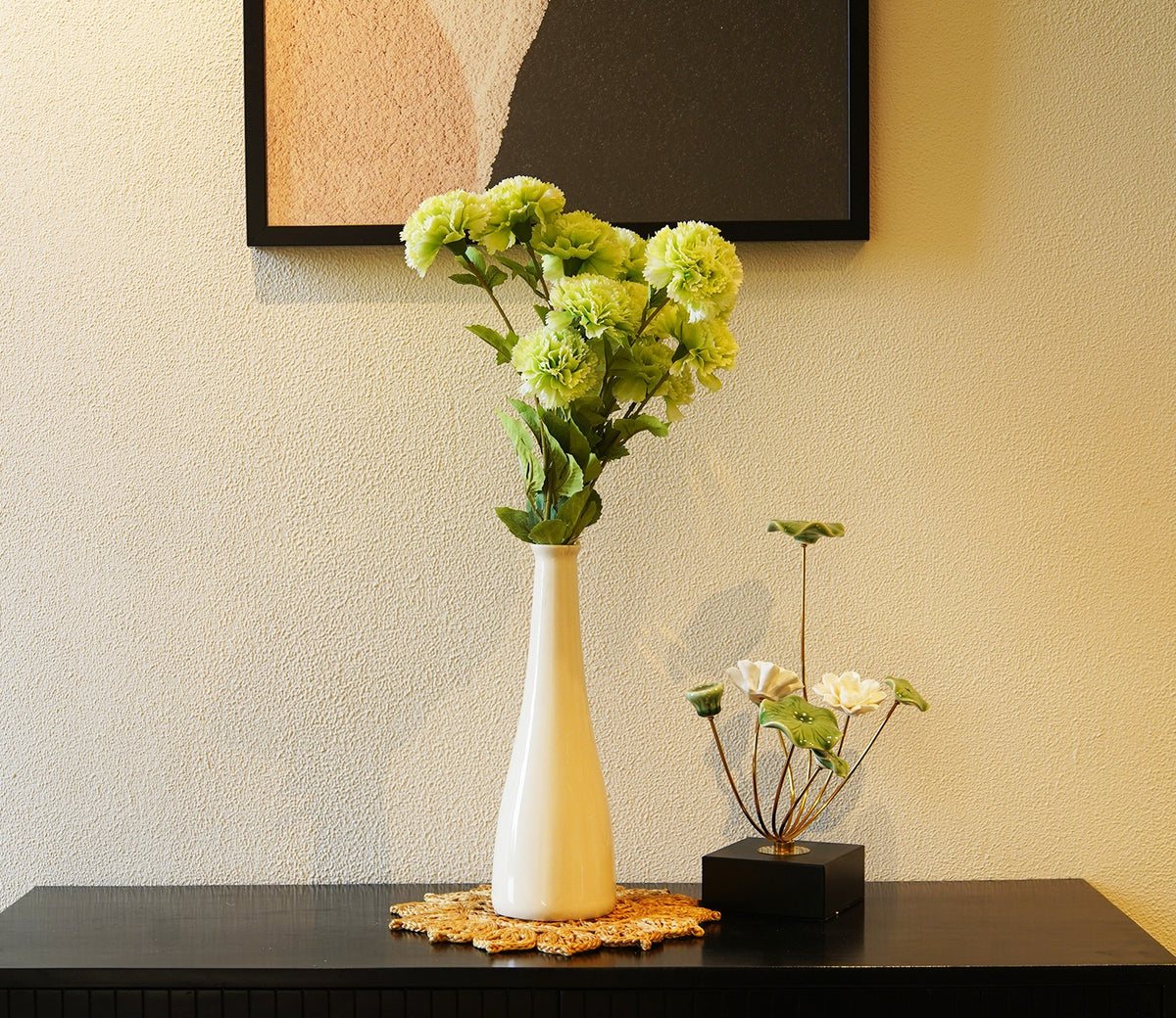 Forever Flora Artificial Hhydrangea Flower- Set Of 3 (Green)