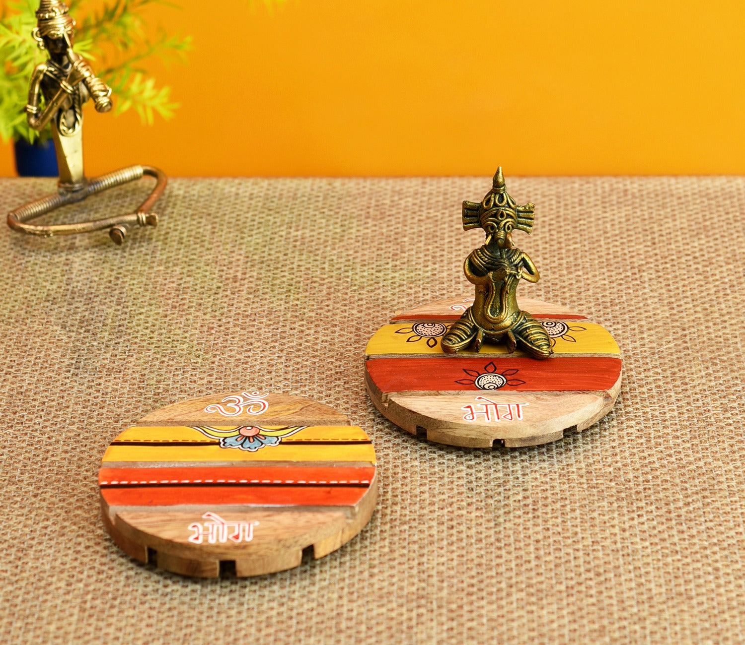 Round Bhog Chowki (Set Of 2)