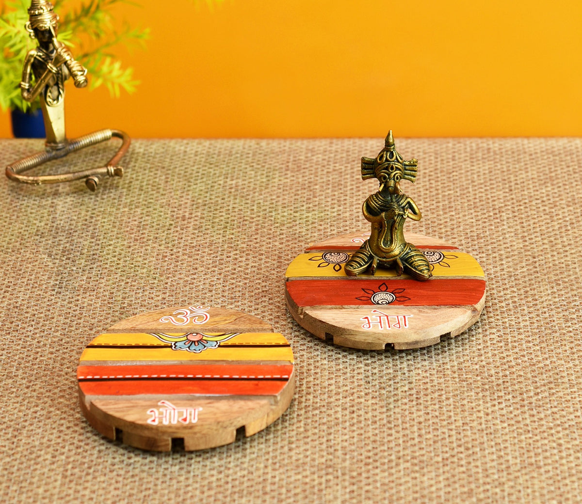 Round Bhog Chowki (Set Of 2)