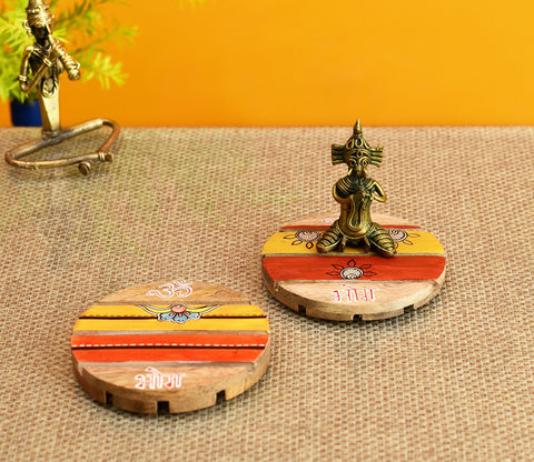 Round Bhog Chowki (Set Of 2)