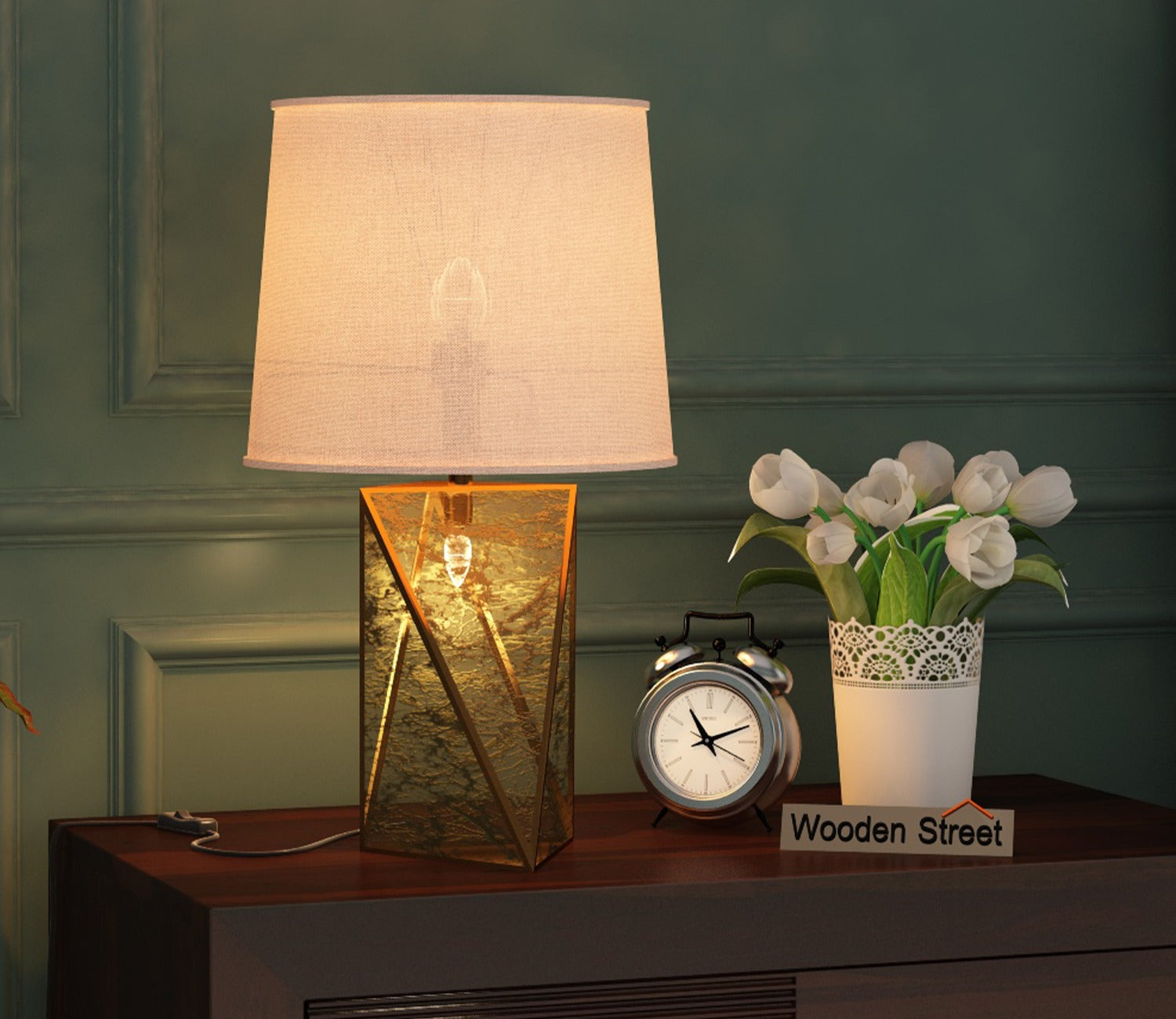 Jewel Antique Glass Table Lamp