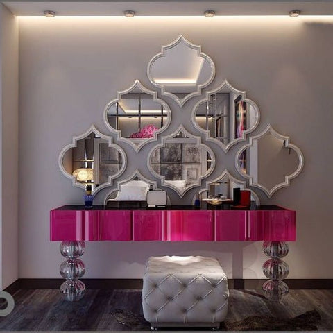 Trueliving Modern Design 6 Group Framed  Decorative Wall Mount Mirror | 10" x 15"