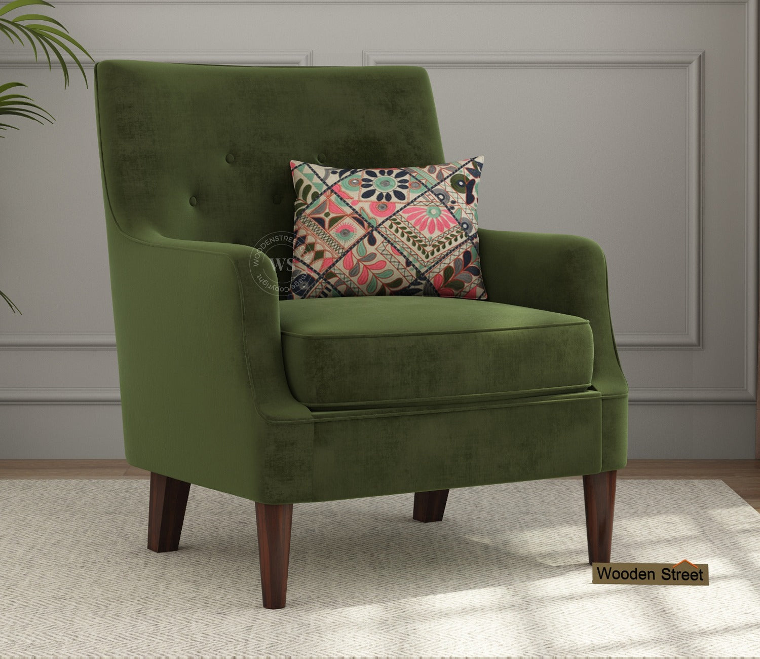 Adoree Lounge Chair (Dark Olive Green)