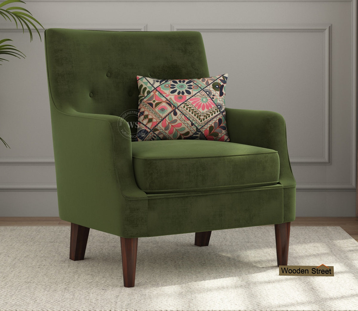Adoree Lounge Chair (Dark Olive Green)