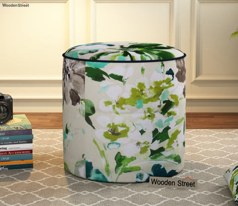 Robin Round Pouffe (Aqua Flower)