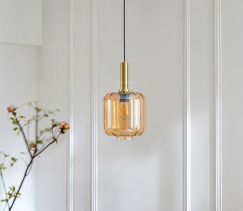 Lustrous Glass Pendant Light (Bronze)