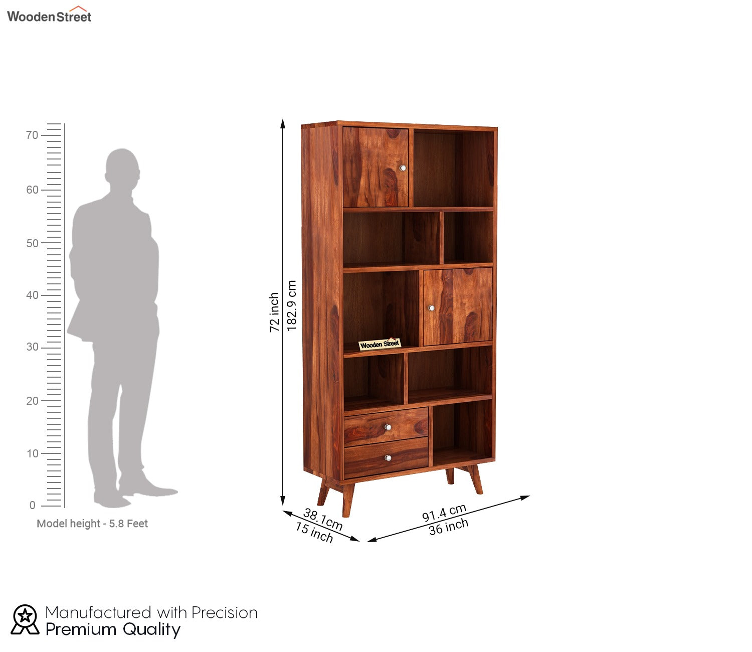 Javier Book Shelves (Honey Finish)