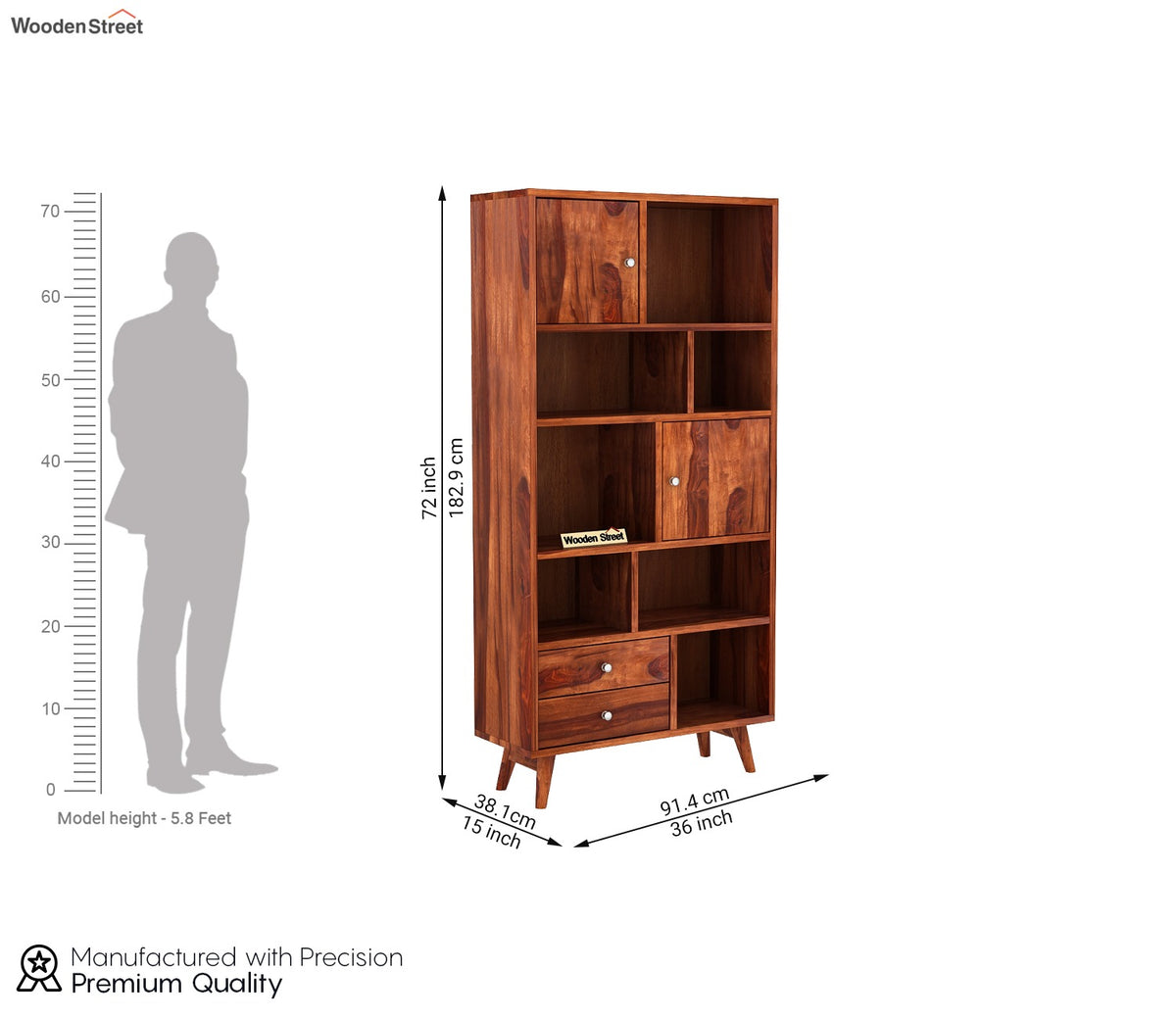 Javier Book Shelves (Honey Finish)