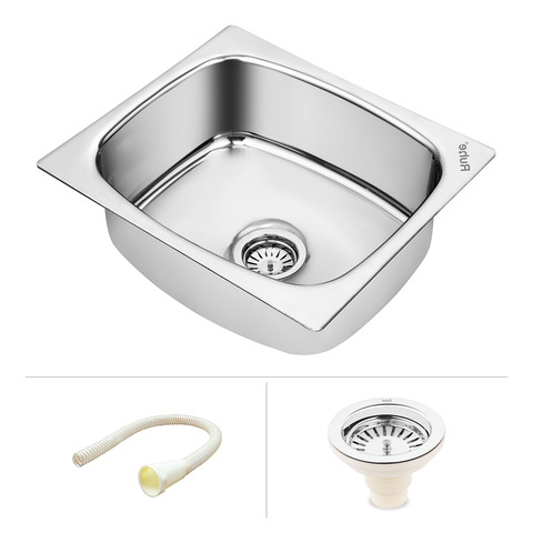 Trueliving Modern Silver_Oval Single Bowl (16 x 18 x 8 inches) Kitchen Sink