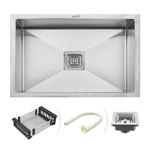 Trueliving Modern Silver_Handmade Single Bowl Premium Stainless Steel Kitchen Sink (32 x 20 x 10 Inches)