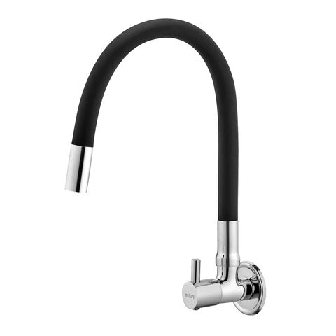 Trueliving Luxuries   Brass Sink Tap with Flexible Silicone Black Spout20 Inches