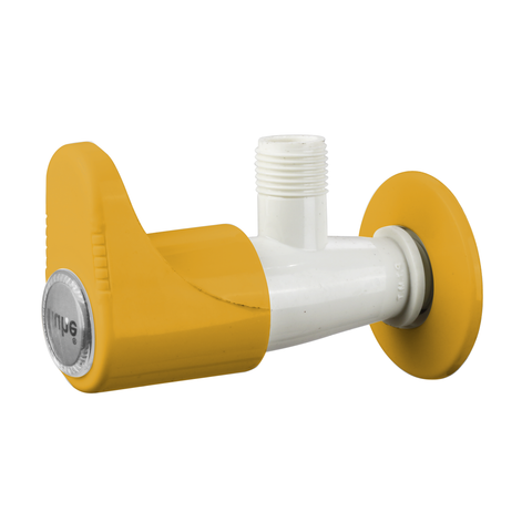 Truliving_Gold Oval Angle Valve PTMT Faucet 15 MM White orange