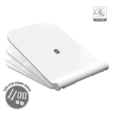Trueliving_Exclusive Square Toilet Seat Cover (White) (Soft Close) width 35 cm, length 40-41 cm. width 36 cm, length 41-48 cm.