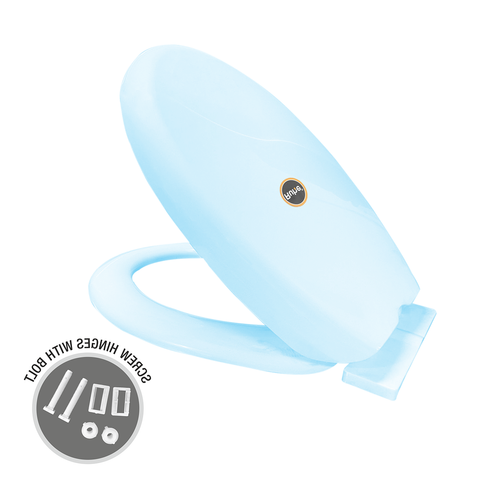 Trueliving_Super Round Toilet Seat Cover (Blue) width 35 cm, length 40-41 cm. width 36 cm, length 41-48 cm.