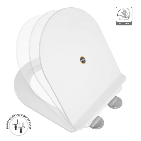 Trueliving_UF Round Toilet Seat Cover (Soft Close) width 35 cm, length 40-41 cm. width 36 cm, length 41-48 cm.