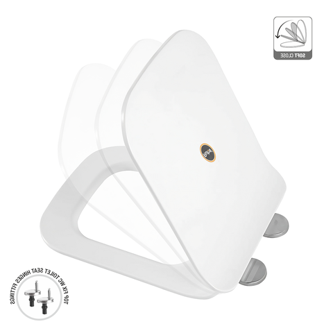Trueliving_UF Square Toilet Seat Cover (Soft Close) width 35 cm, length 40-41 cm. width 36 cm, length 41-48 cm.