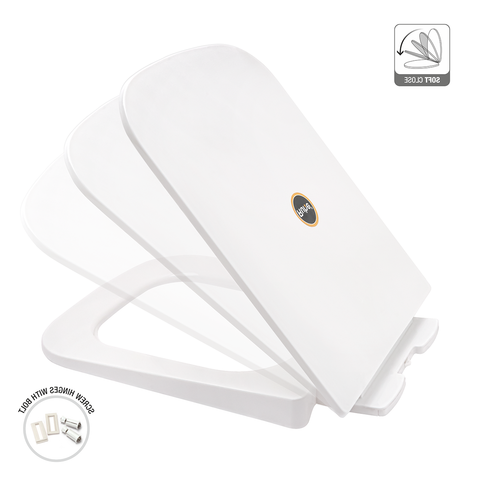 Trueliving_Elite Square Toilet Seat Cover (Soft Close) width 35 cm, length 40-41 cm. width 36 cm, length 41-48 cm.