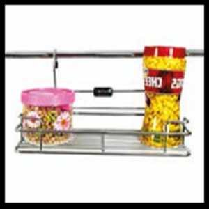 TRUELIVING_HANGING SINGLE SHELF Wired silver *14''7''9''