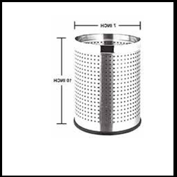 Trueliving_DUSTBIN OPEN PERFORATED (7x10)_Silver_Steel