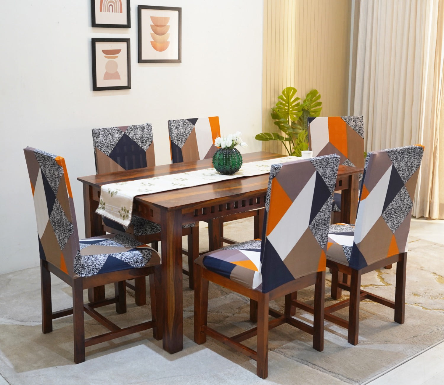 Cedric Modern Abstract Printed Polyester Spandex 1 Piece Chair Cover