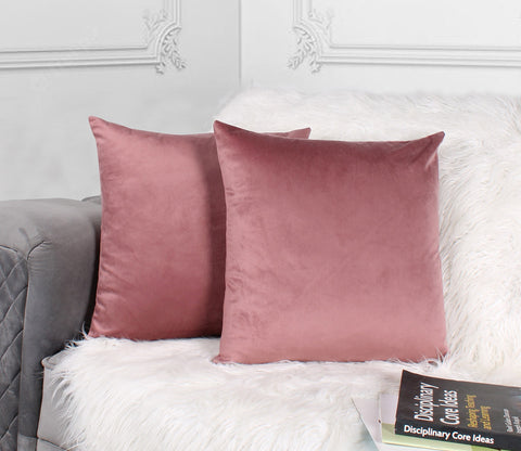 Cupid Velvet Cushion Cover - Pack of 1 (18 x 18 inch, Salmon Pink)